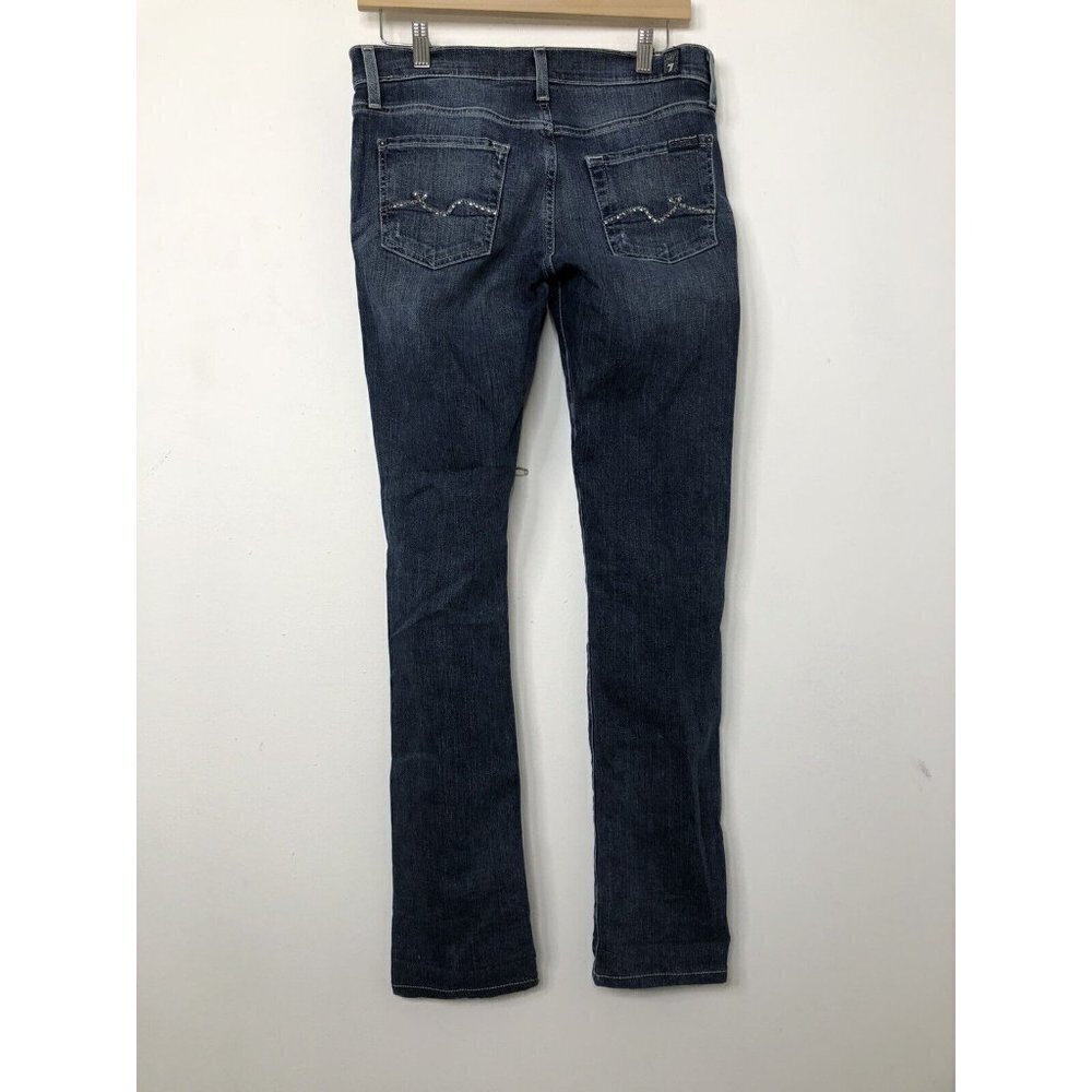 7‎ For All Mankind Roxanne Womens 26x32 Blue Denim Jeans Skinny Stretch - Picture 3 of 8